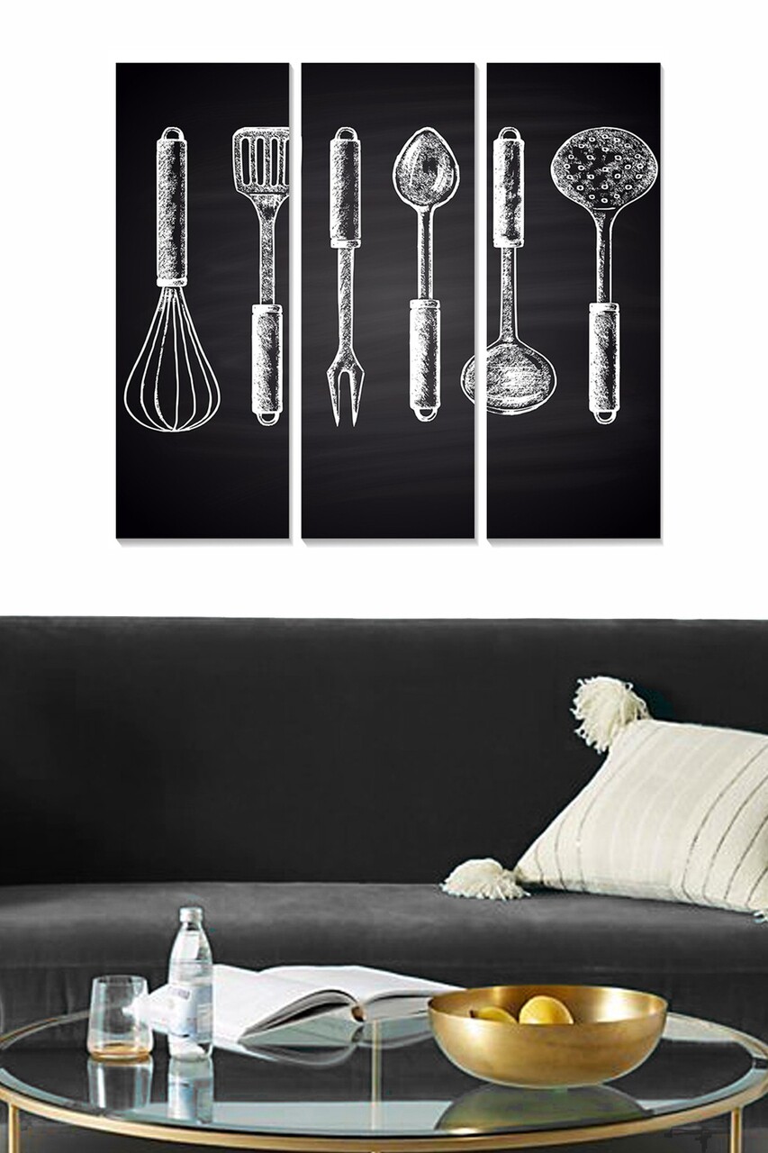 Set 3 tablouri decorative MDF322018697 20 x 50 cm 3 piese Multicolor