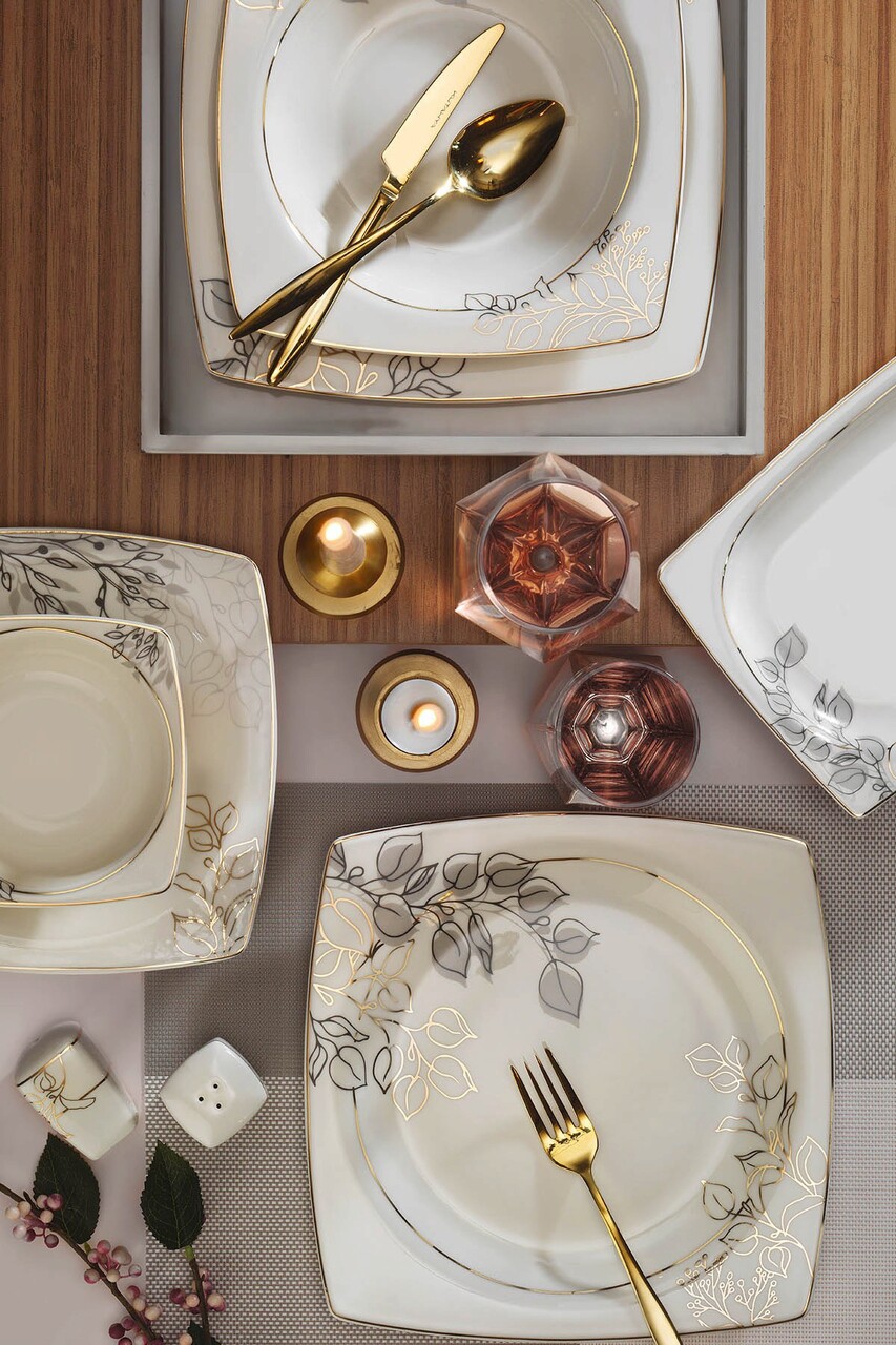 Serviciu de masa 62 piese BNMR62YT43012259, Kutahya Porselen, portelan, multicolor - 1 | YEO