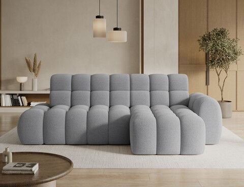 Coltar extensibil stanga 3 locuri ELTAP, Ceedro, 283x165x98 cm, lemn/poliester, gri deschis