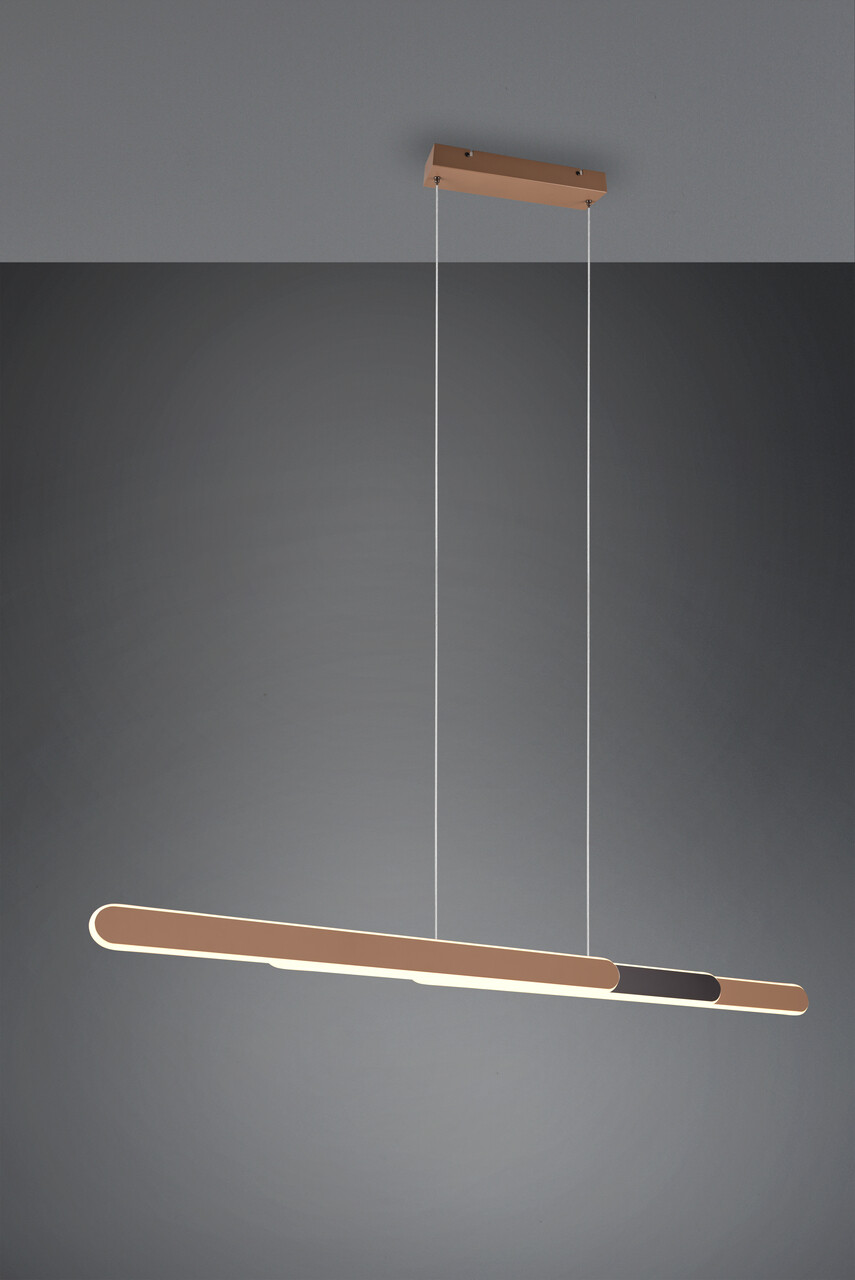 Lustra Helios, TRIO, 130x150 cm, 48W, 1x SMD, metal, maro