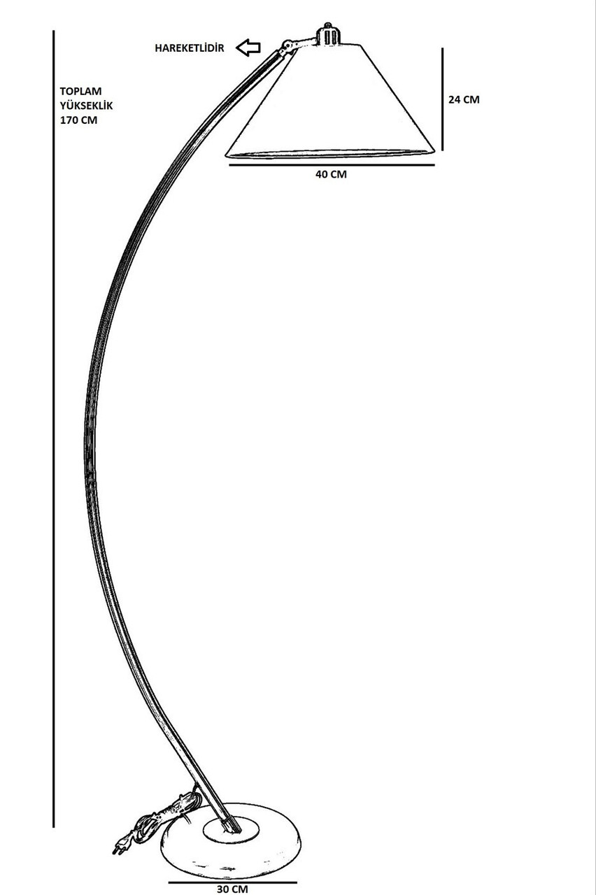 Lampadar, Luin, 534LUN4194, Metal, Negru