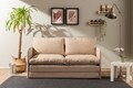 Canapea extensibilă cu 2 locuri, Futon, 859FTN2891, Metal , Bej