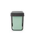 Cos de gunoi incorporat, Brabantia, Sort&Go, 2x15 L, 48.1x31.9x43.1 cm, polipropilena, gri inchis/verde jad