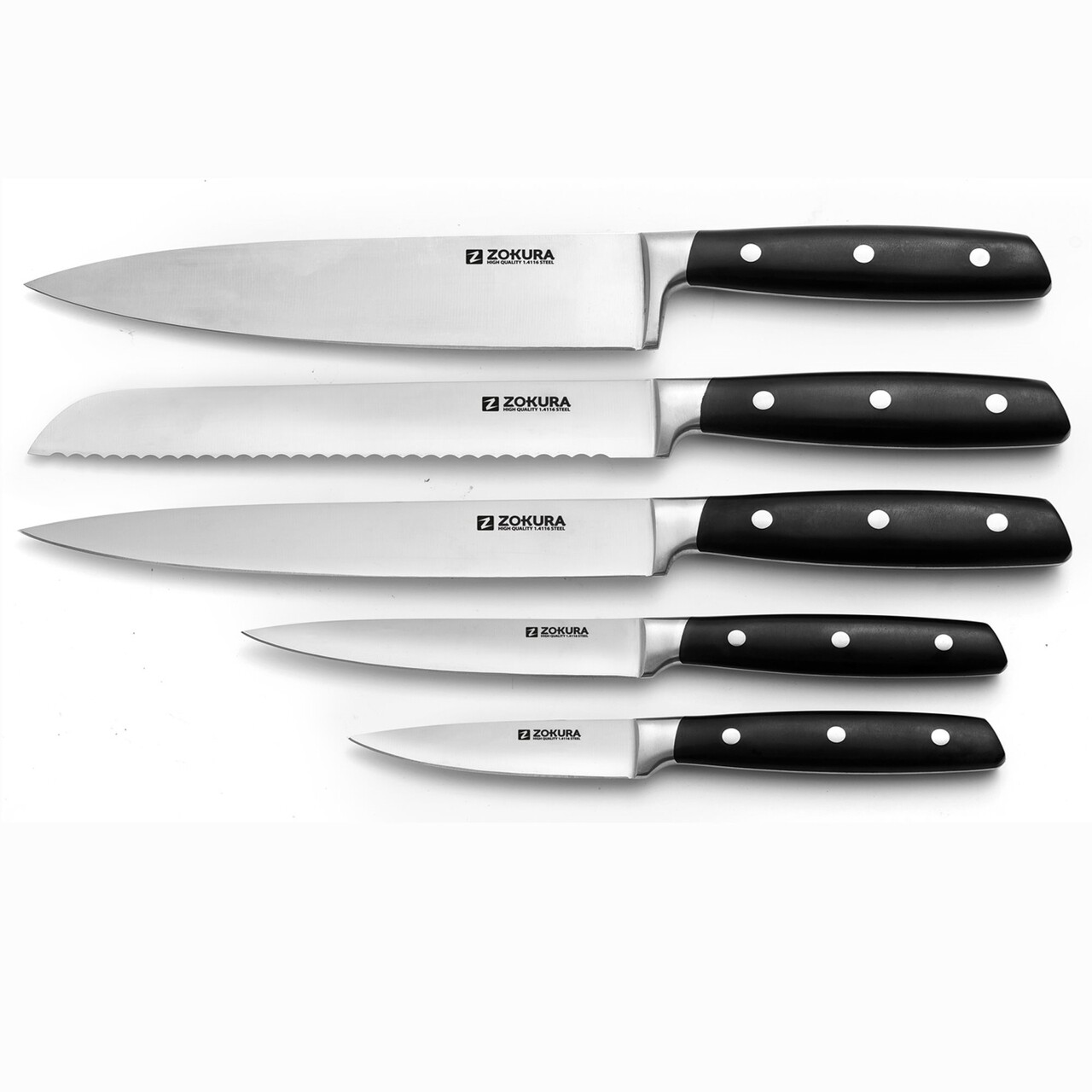 Set cutite 6 piese Z1218, Zokura, inox - imagine 3