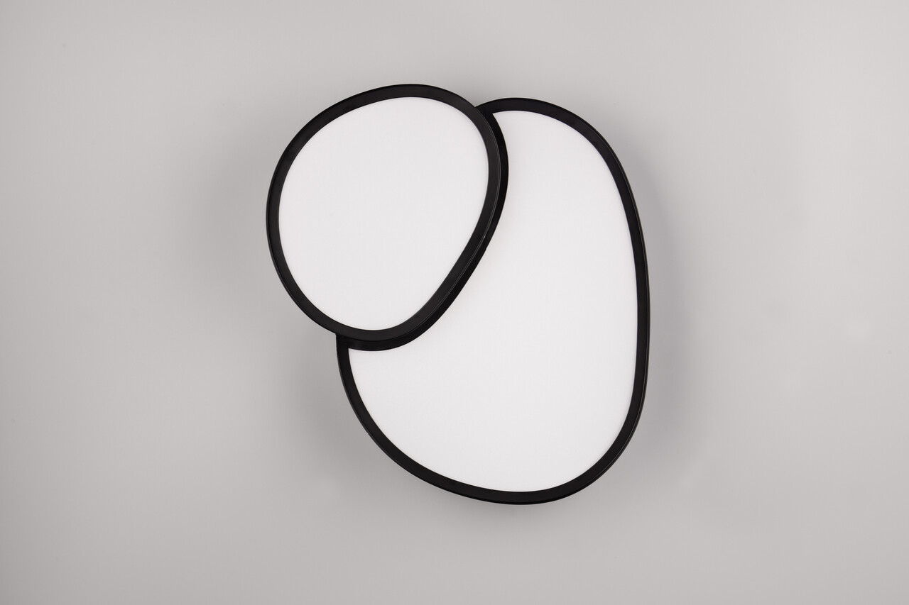 Plafoniera Rise, TRIO, 40x37.7x8 cm, 21W, 1x SMD, metal, negru mat