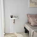 Raft de perete, Neostill, Reve, 35x35 cm, Lemn masiv, Alb/Negru