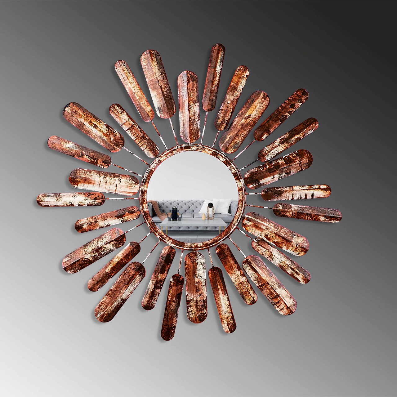 Oglinda decorativa, Mirror Sun 3, Dimensiuni: 75 x 75 x 4 cm, Multicolor - view 4