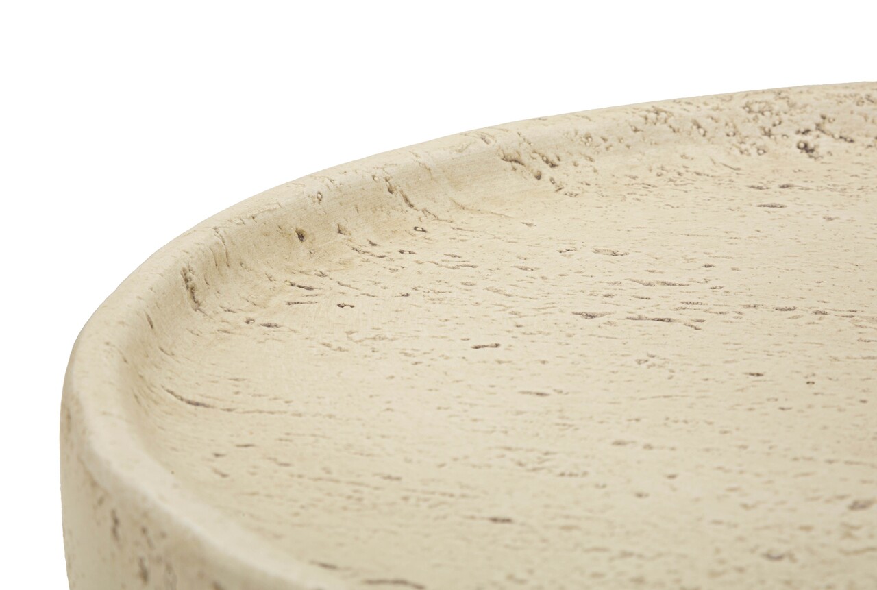Masuta de cafea, Mauro Ferretti, Antic, 35x43 cm, utilizare interior / exterior,  oxid de magneziu, crem - imagine 4