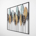 Decoratiune de perete, Sinuate, Metal, Dimensiune: 122 x 76 cm, Multicolor
