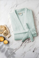 Halat de baie unisex, DC Home, Kimono, Bumbac, Verde menta