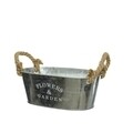 Set 4 ghivece Flower & Garden Oval, Decoris, zinc, argintiu