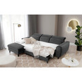 Coltar extensibil stanga 4 locuri ELTAP, Foble, 267x196x100 cm, lemn/poliester, gri inchis