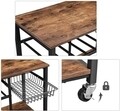 Carucior cu 3 rafturi pentru bucatarie, Vasagle, 80 x 40 x 86.5 cm, otel/PAL, maro/negru mat