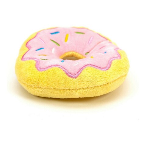 Jucarie de plus pentru caini frosty donut, gloria, 14 x 5 x 3 cm, poliester, roz