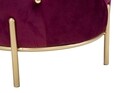 Taburet Diamond Glam, Mauro Ferretti, 45x40 cm, catifea, bordo/auriu