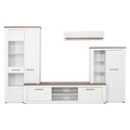 Mobilier living, 4 piese, Genova, 315 x 45 x 200 cm, PAL, alb natur