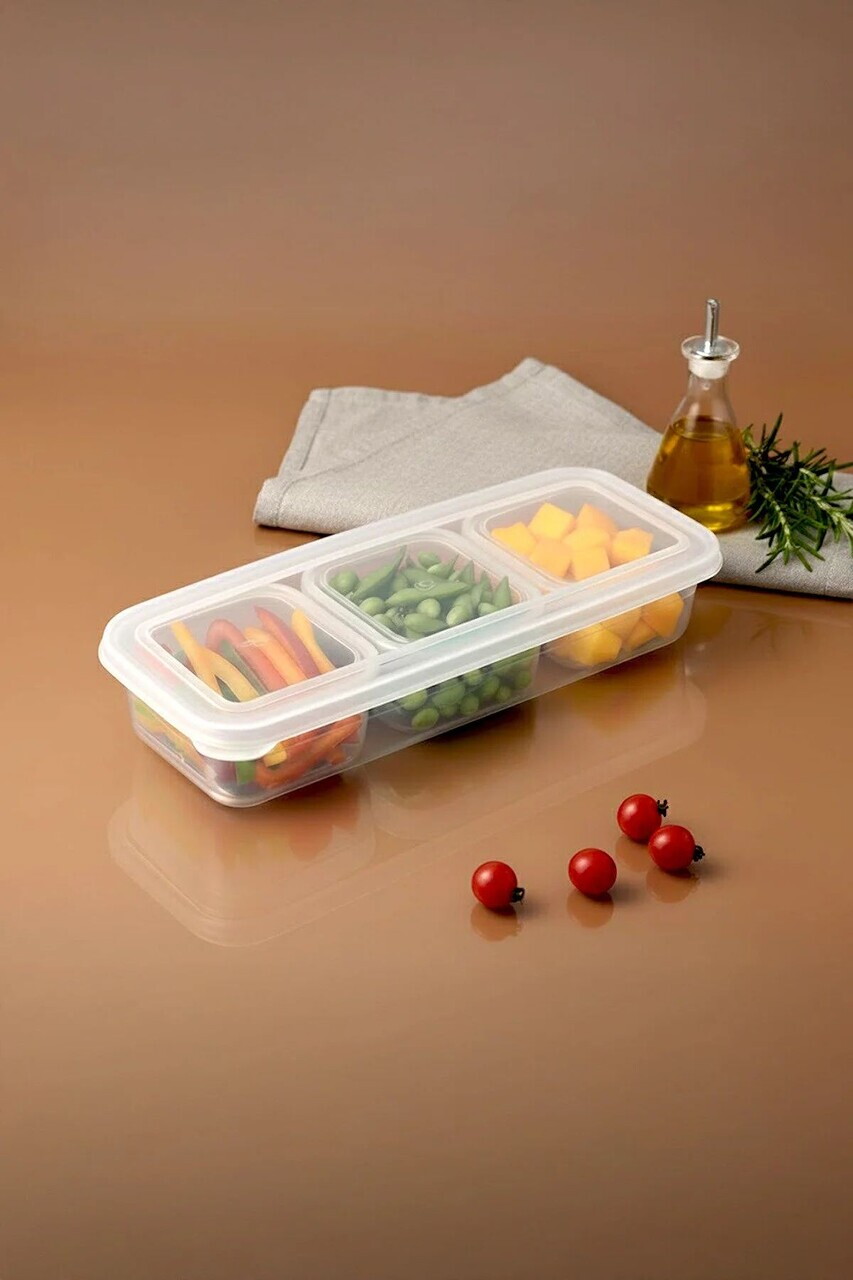 Set recipiente depozitare, Hermia, 430KSV1638, PLASTIC, Dimensiuni: 10 x 27,5 x 5 cm / 1,2 l (2 bucăți), Transparent