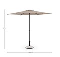 Umbrela pentru gradina / terasa Samba, Bizzotto, Ø 270 cm, stalp Ø 38 mm, otel/poliester, grej