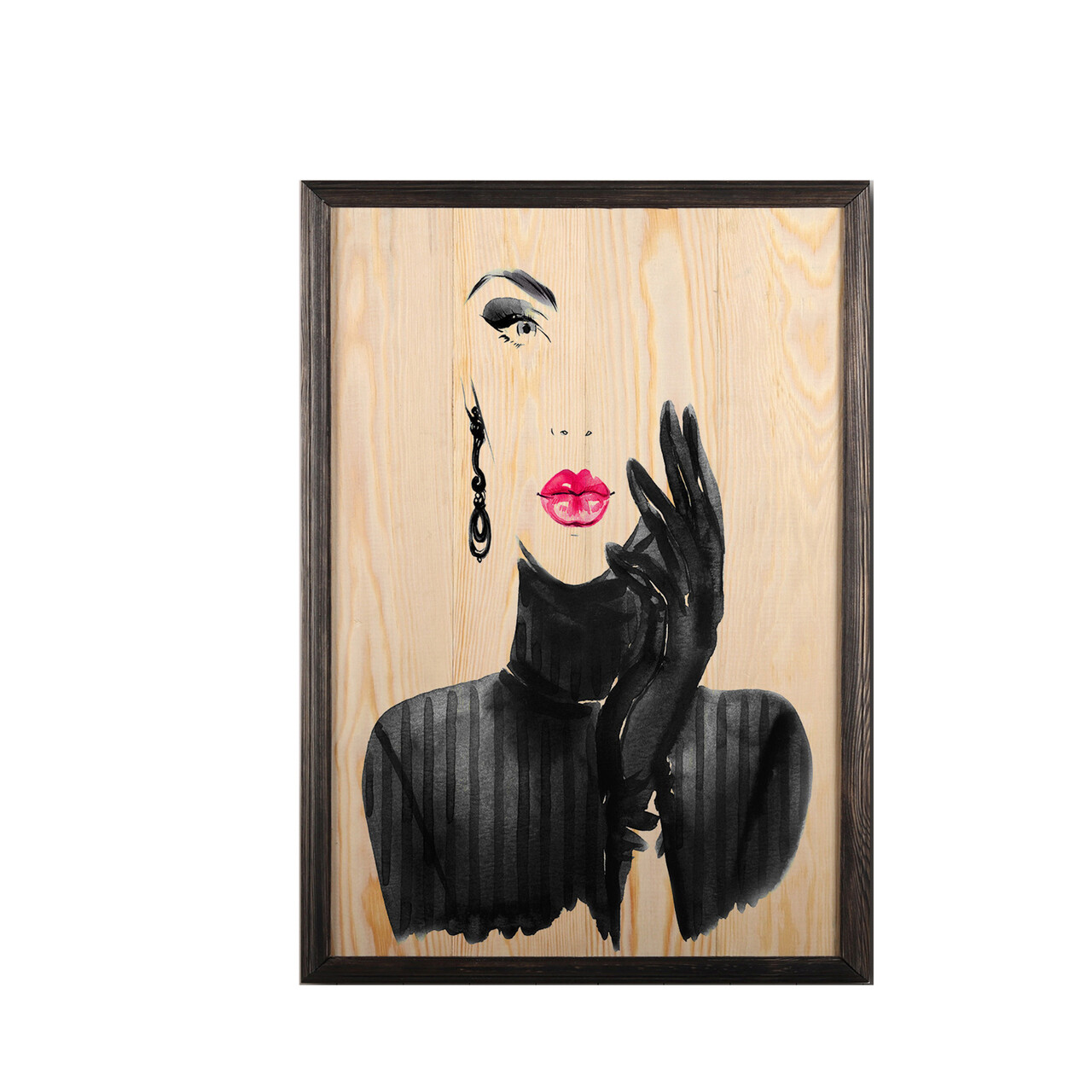 Tablou decorativ, Woman Silhouette, Lemn, Lemn, Multicolor - 1 | YEO