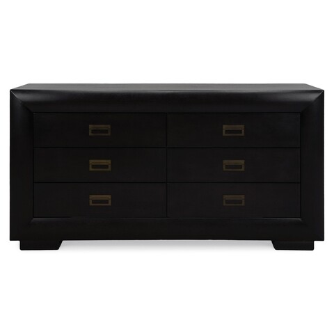 Comoda cu 6 sertare, chic, l.160 l.45 h.85, mdf/pal/furnir de mesteacan, wenge
