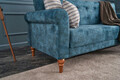 Canapea extensibila cu 3 locuri, Balcab Home, 825BLC1706, Lemn de fag, Turcoaz