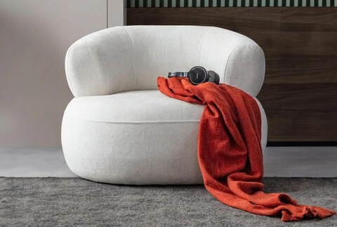 Fotoliu, Atelier del Sofa, 752EST1719, Frame: 70% HORNBEAM/30% MELAMINE COATED CHIPBOARD, Alb