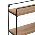 Raft de perete, Puqa Design, Eve, 37x46x12 cm, PAL, Stejar / Negru