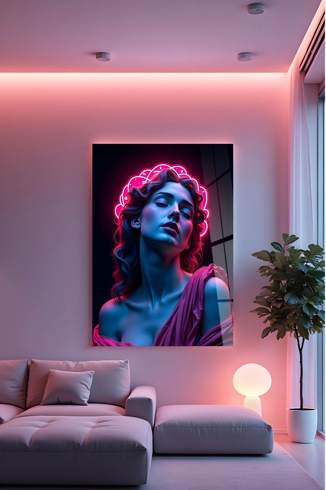 Tablou decorativ, Hhlneon0012, 70 x 100 cm, Multicolor