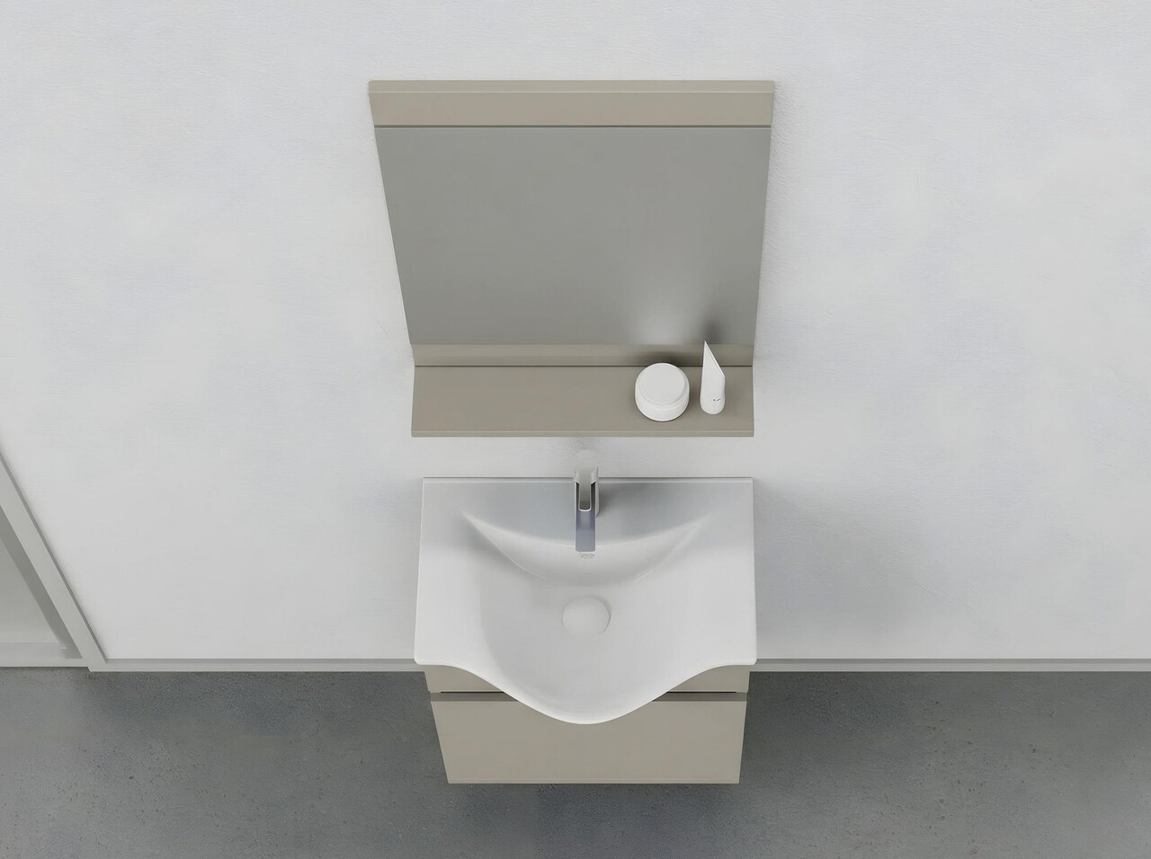 Set mobilier de baie (2 piese), Hanah Home, Mare 55, Latte - view 5