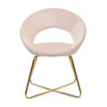 Scaun Jared, Homla, 73x47x84 cm, catifea din poliester/metal, roz