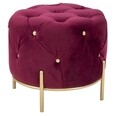 Taburet Diamond Glam, Mauro Ferretti, 45x40 cm, catifea, bordo/auriu