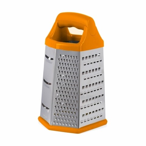 Razatoare cu 6 laturi orange, vanora, 12 x 14 x 23 cm, inox/silicon, argintiu/portocaliu