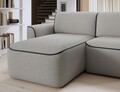 Coltar stanga 4 locuri ELTAP, Ume, 287x190x88 cm, lemn/poliester, gri/gri inchis