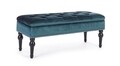 Bancheta Bernard, Bizzotto, cu spatiu de depozitare, 108.5x43x45 cm, catifea, albastru/verde