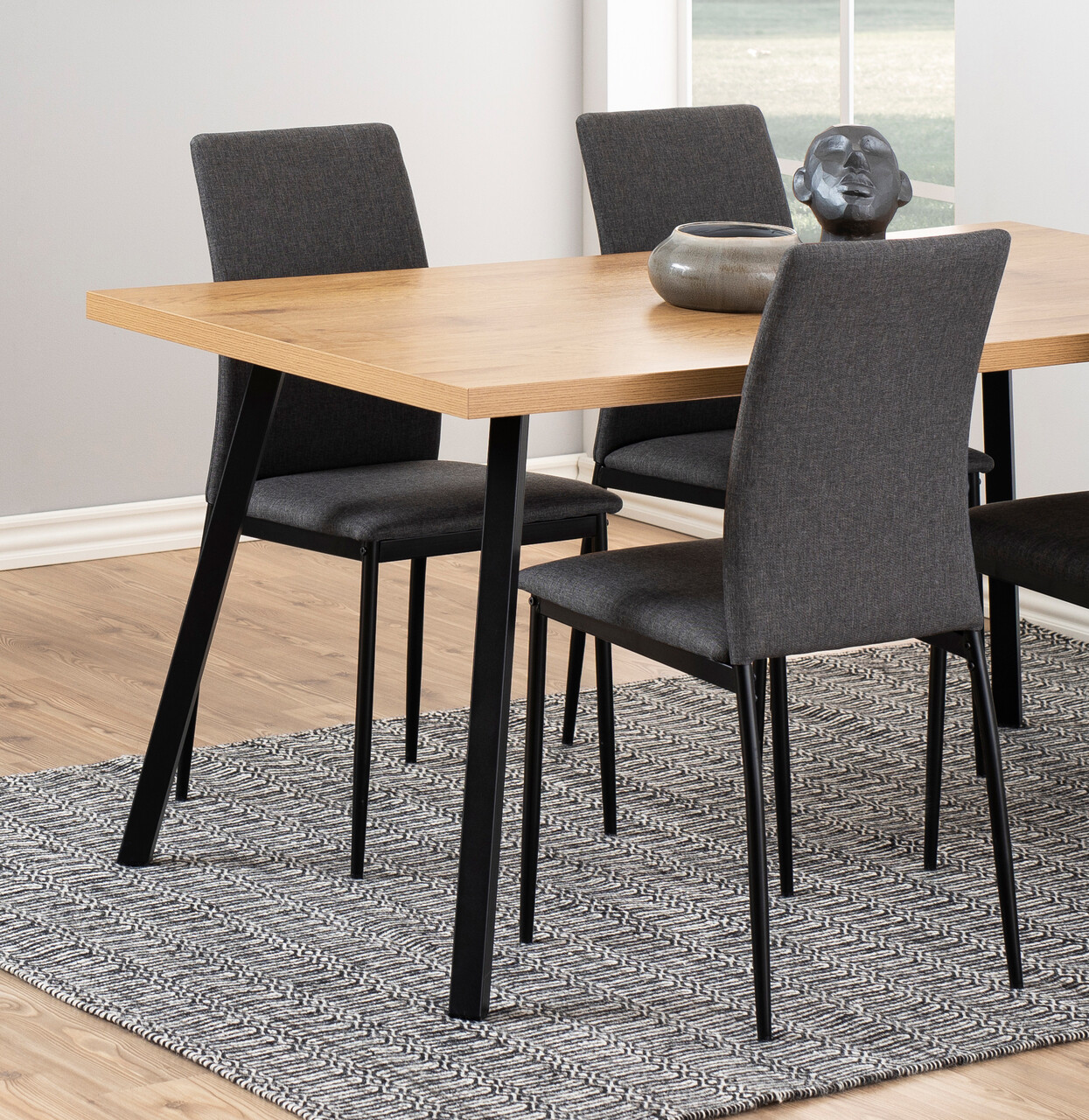 Scaun Demina, Actona, 43.5x53x92 cm, poliester/otel, gri - view 5
