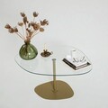 Masuta de cafea, Neostill, Soho, 85x40x67 cm, Sticla temperata, Transparent/Auriu
