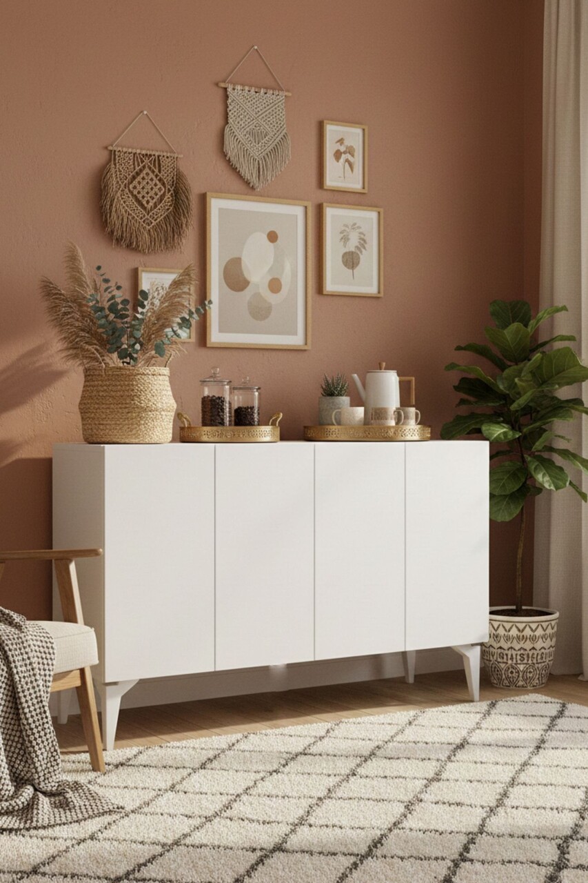 Consola, Hanah Home, Lipa 120, 120x79x32 cm, Alb - view 3