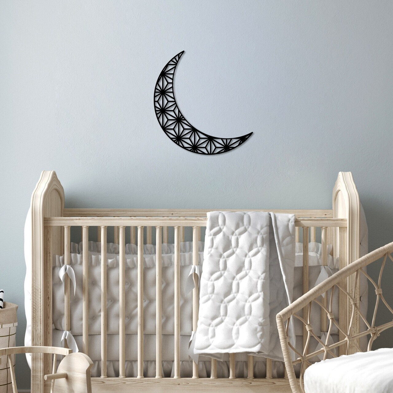 Decoratiune de perete, Crescent 2, Dimensiuni: 49 x 46 cm, Negru — imaginea 3