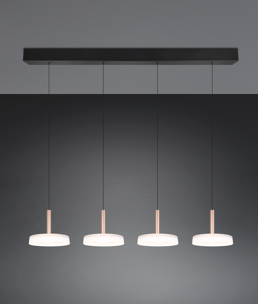 Lustra Celeste, TRIO, 115x22x200 cm, 7W, 4x SMD LED, metal, negru/alb - 1 | YEO