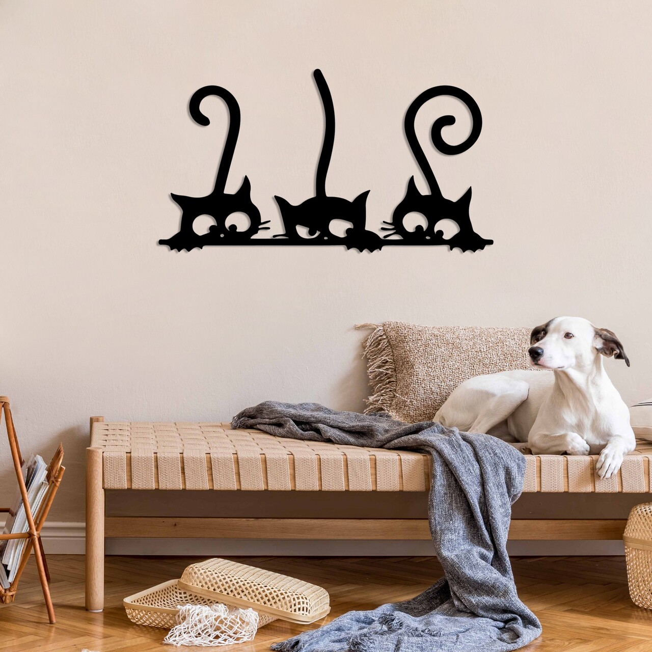 Decoratiune de perete, Cat 5, Dimensiune: 60 x 33 cm, Negru - view 3