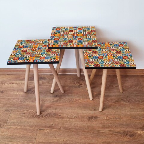 Set masute 3 piese, Leona, 3Shp325, Multicolor