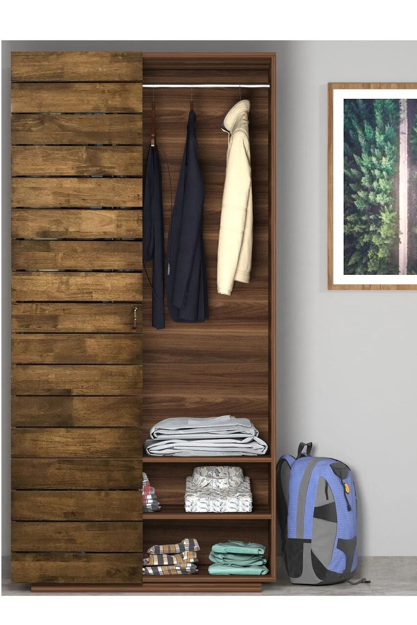 Dulap pentru haine, Rabi, Rb-167, 90x184x48 cm, Maro - 2 | YEO