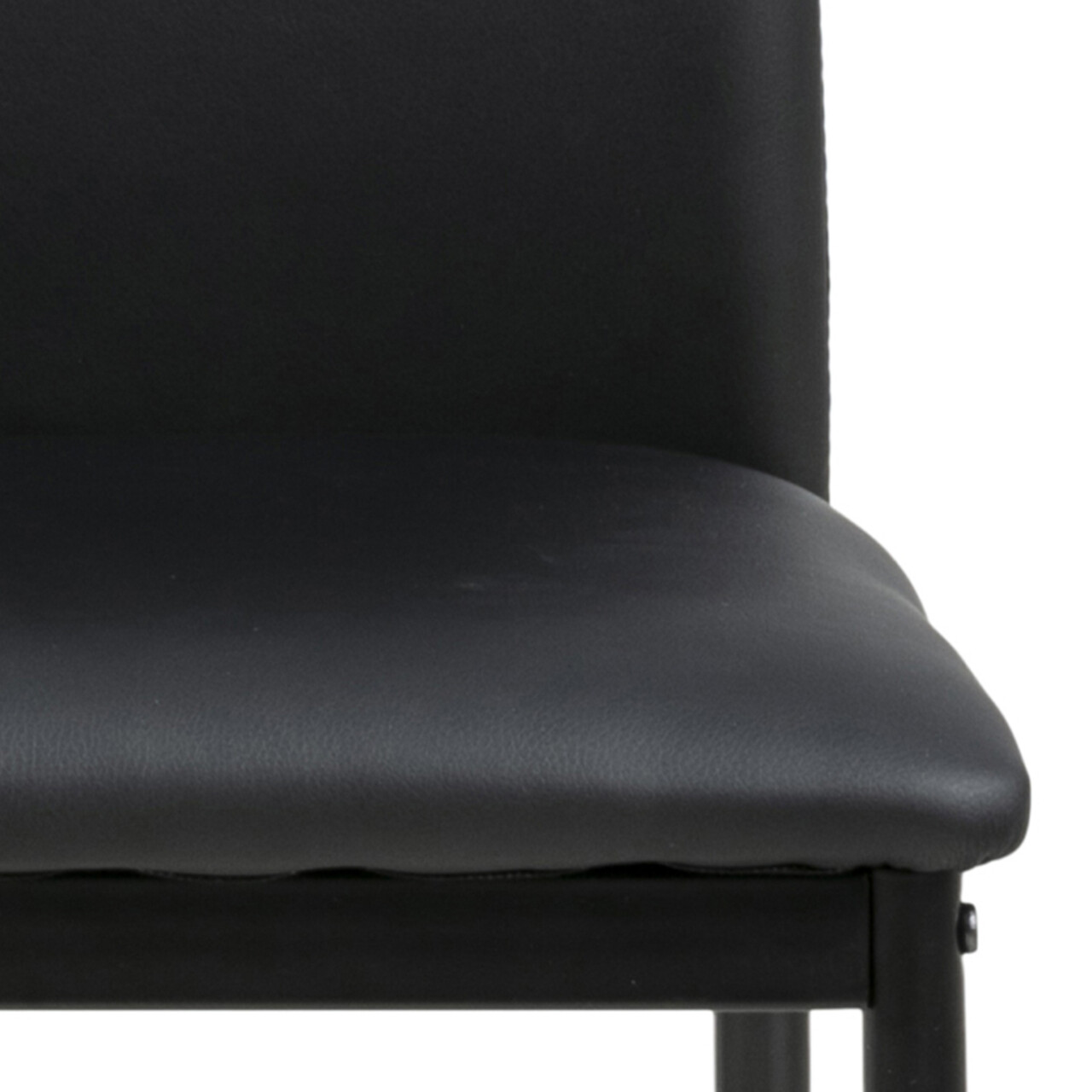 Scaun Demina, Actona, 43.5x53x92 cm, piele ecologica/otel, negru