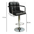Scaun de bar, Seatix, Boombar Carla, 52x113x50 cm, Poliuretan, Negru/Argintiu