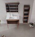 Dulap de baie cu chiuvetă, Hanah Home, Side 100 v3, Maro inchis