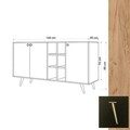 Consola, Mod Design, Veit, 140 x 40 x 89 cm, pal melaminat, stejar/negru