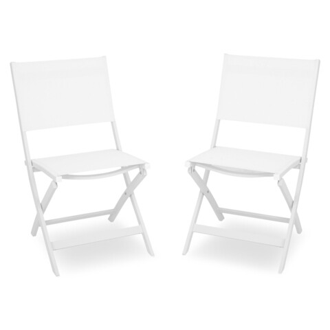 Set 2 scaune pliabile, Breeze, L.63 l.50 H.88, aluminiu, alb Gradina