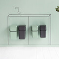 Cos de gunoi incorporat, Brabantia, Sort&Go, 2x16 L, 37x52x43 cm, polipropilena, gri inchis/verde jad