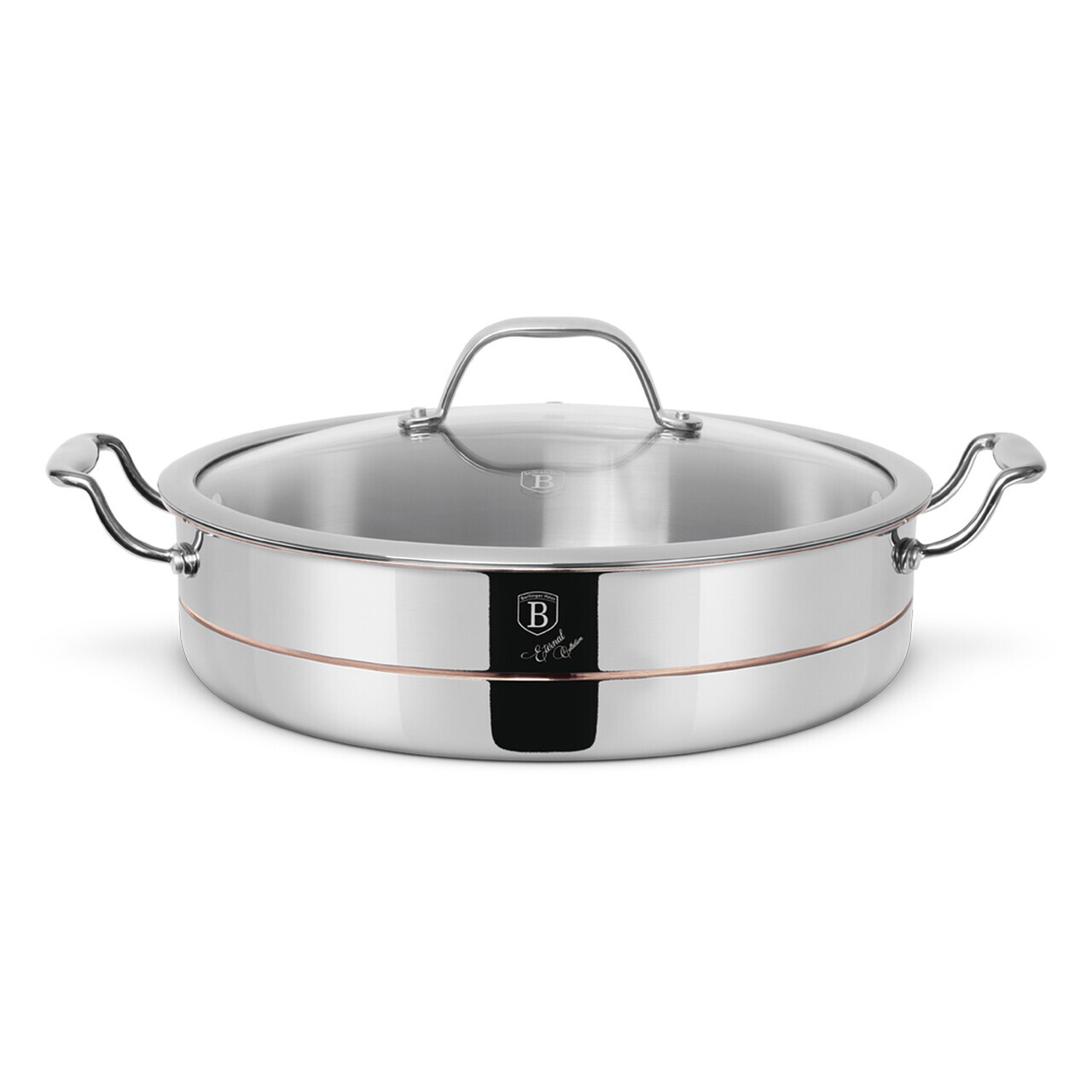 Oala cu capac Berlinger Haus, Copper Touch, 28 cm, inox, argintiu - imagine 2