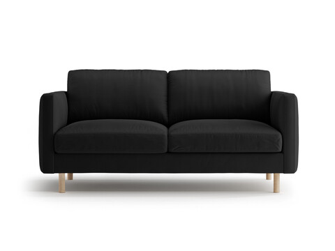 Canapea 2 locuri, Eden, Micadoni, 146x92x90 cm, catifea, negru